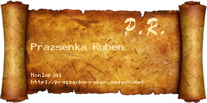 Prazsenka Ruben névjegykártya